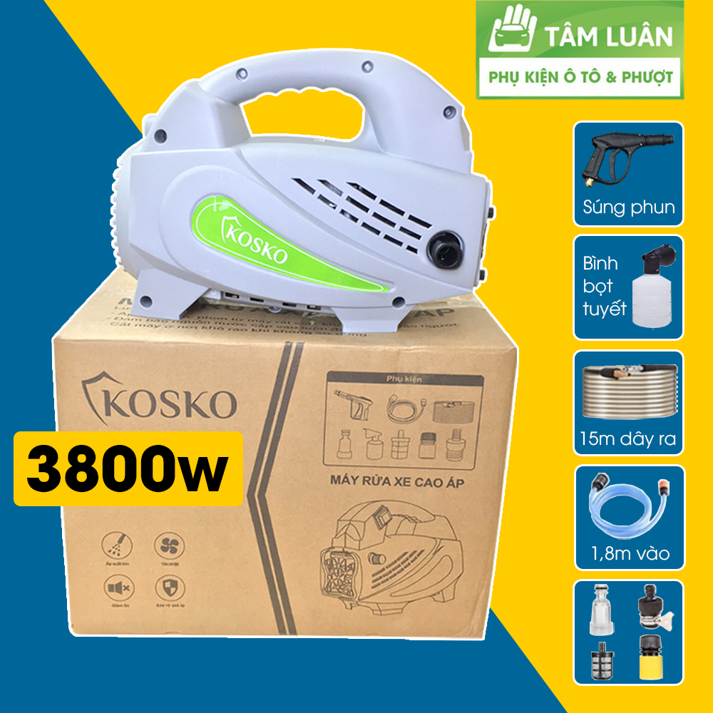 Máy rửa xe gia đình áp lực cao Kosko 3800w, máy xịt rửa xe, máy rua xe máy, máy rửa xe áp lực cao, may rửa xe áp lực cao, máy rửa xe cao áp