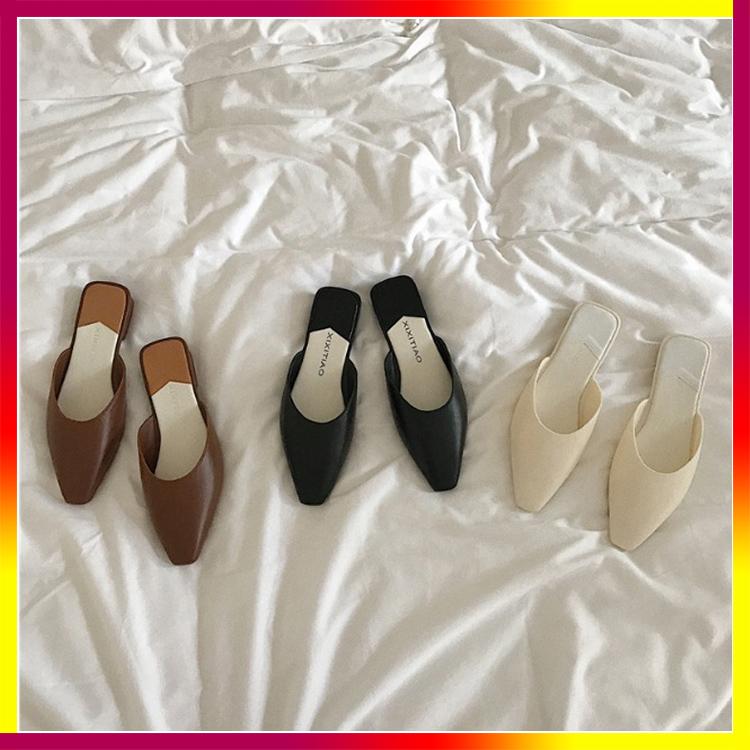 Dép sục nữ siêu đẹp - HK16, giày dep nữ 2018, giày dép công sở, dép đi chơi, dép đi làm, dép bệt, giày dép giá rẻ (Đen, Nâu, Trắng)