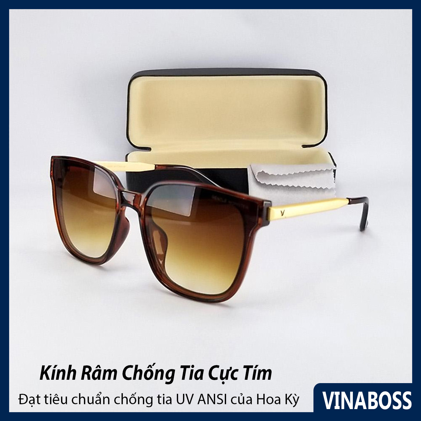 Kính mát nữ thời trang hot 2021 cao cấp VN6035 - Mắt kính nữ tròng kính chống tia UV - Bảo hành 12 tháng - Tặng kèm hộp + khăn lau