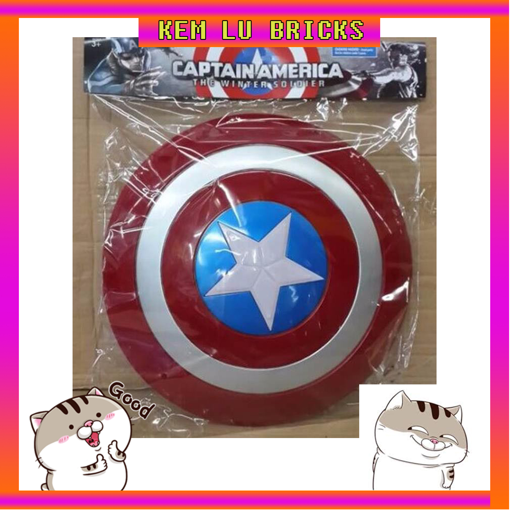 [HÀNG MỚI] BỘ KHIÊN VÀ MẶT NẠ CAPTAIN AMERICA có đèn và nhạc cho bé