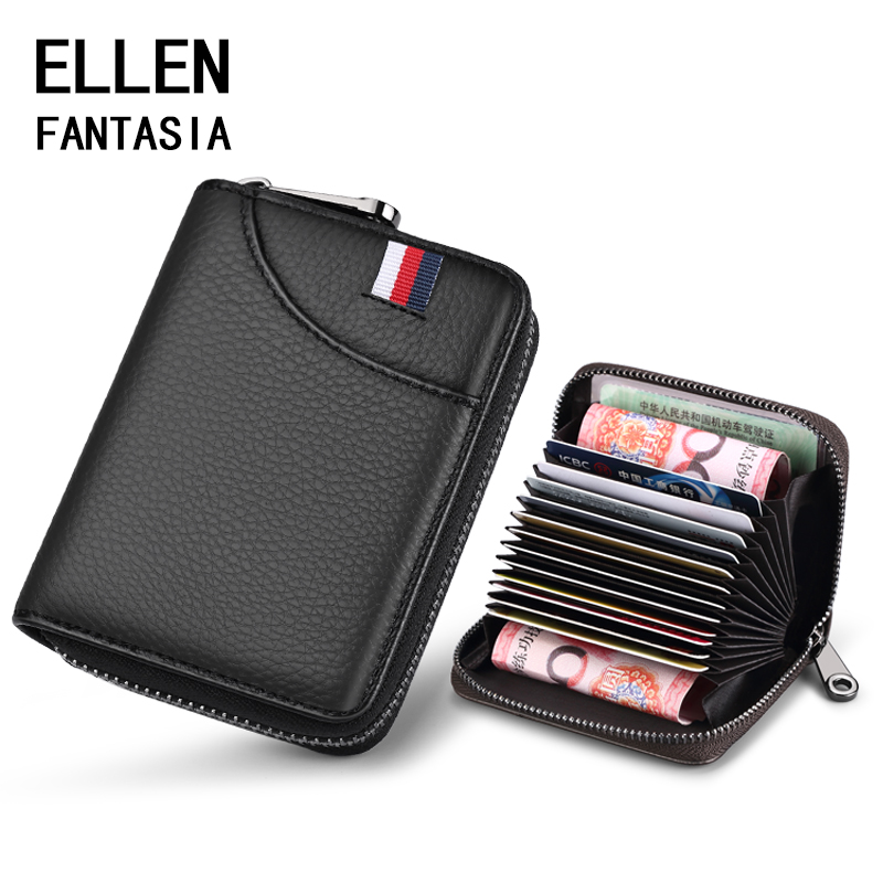 ELLEN Fantasia 15 chữ số thẻ kinh doanh hộp, da thẻ tín dụng hộp Zipper Coin Wallet đa thẻ tài liệu túi