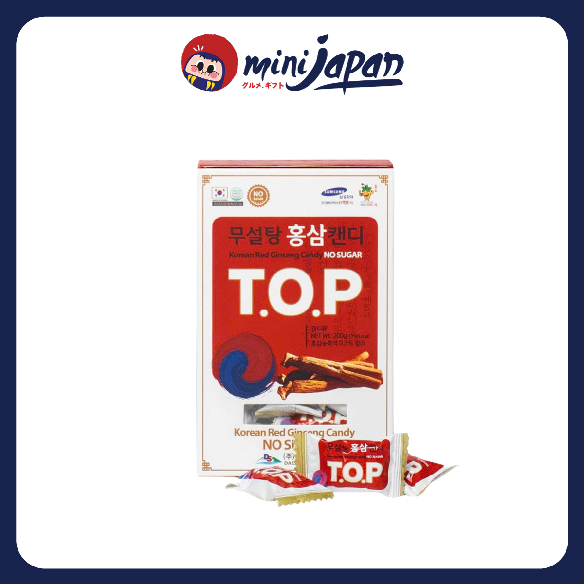 Kẹo hồng sâm không đường T.O.P Daesan Hàn Quốc 200g