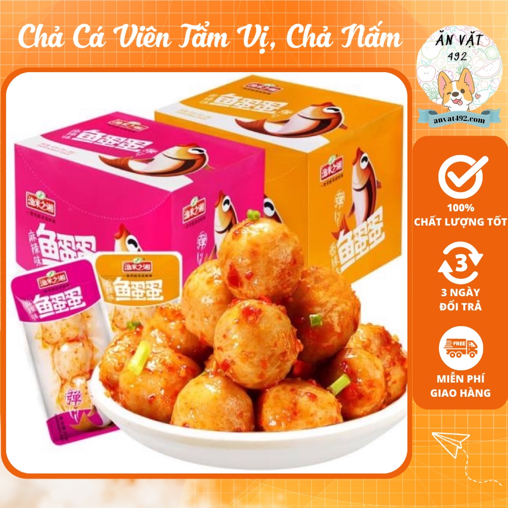 Chả cá viên tẩm vị, chả nấm - ăn vặt 492