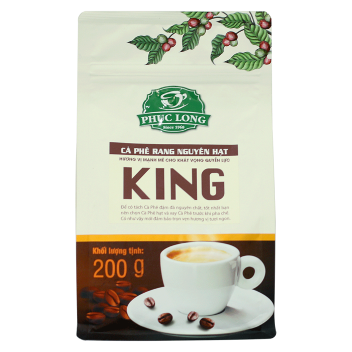 <LUÔN CÓ SẴN HÀNG> Cà Phê King Không Bơ 200GR - Phúc Long Coffee & Tea - Hãy ghi chú để xay theo ý khách