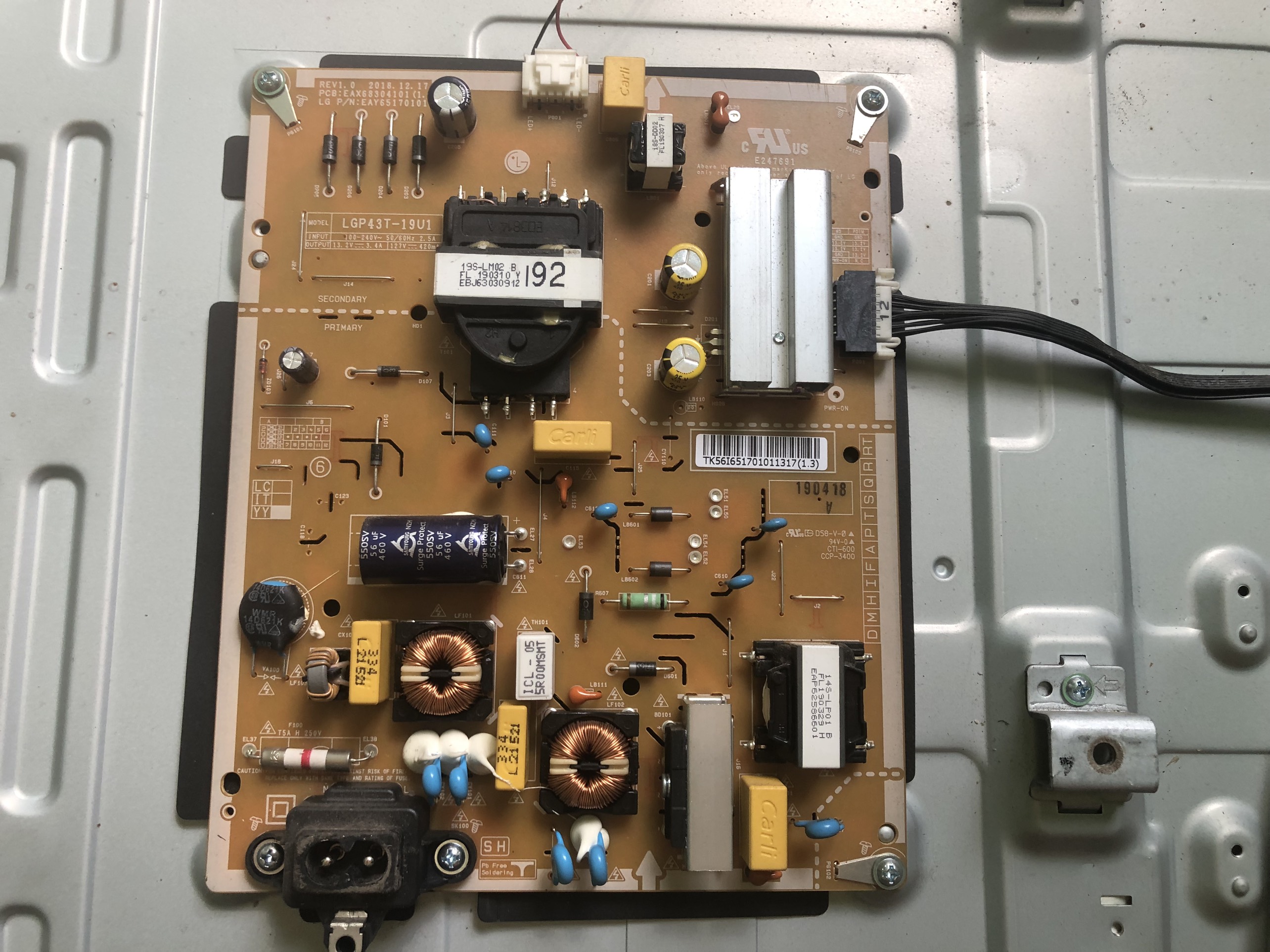 BO NGUỒN LG MODEL:43UM7400PTA