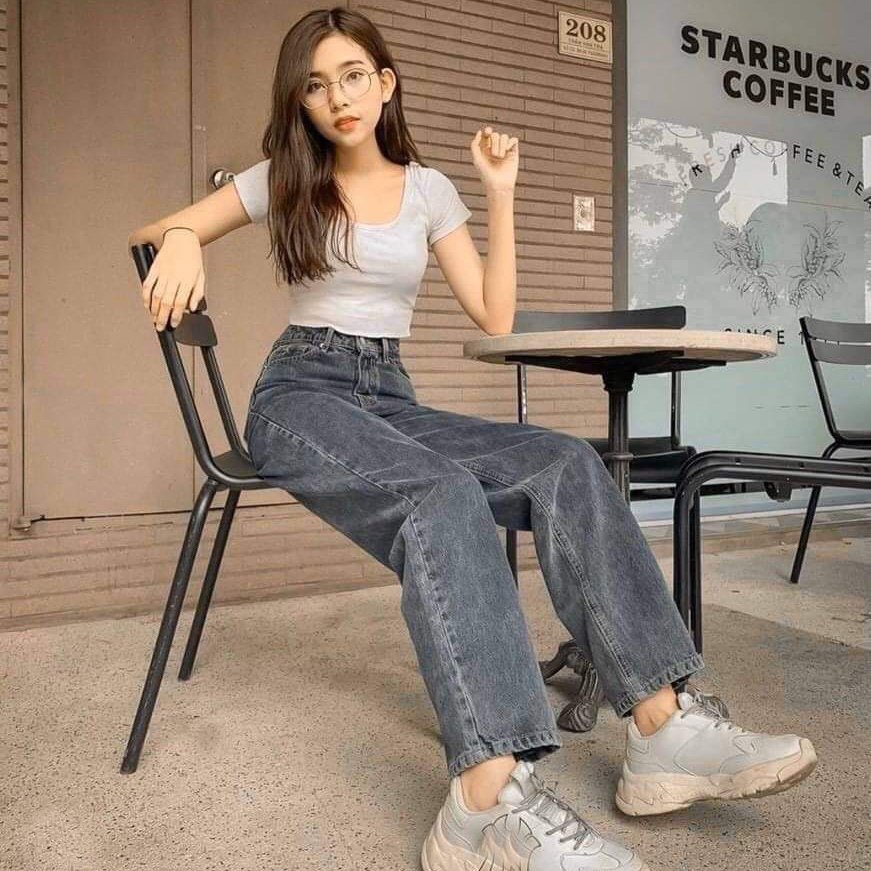 [HCM]Quần baggy jean nữ quần baggy ống rộng phong cách chất jean giày dặn siêu hót muns shop m0212