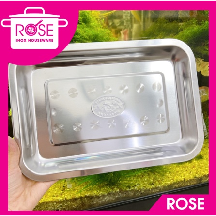 Khay inox chữ nhật nhiều size - mâm inox chữ nhật sâu đủ size loại tốt