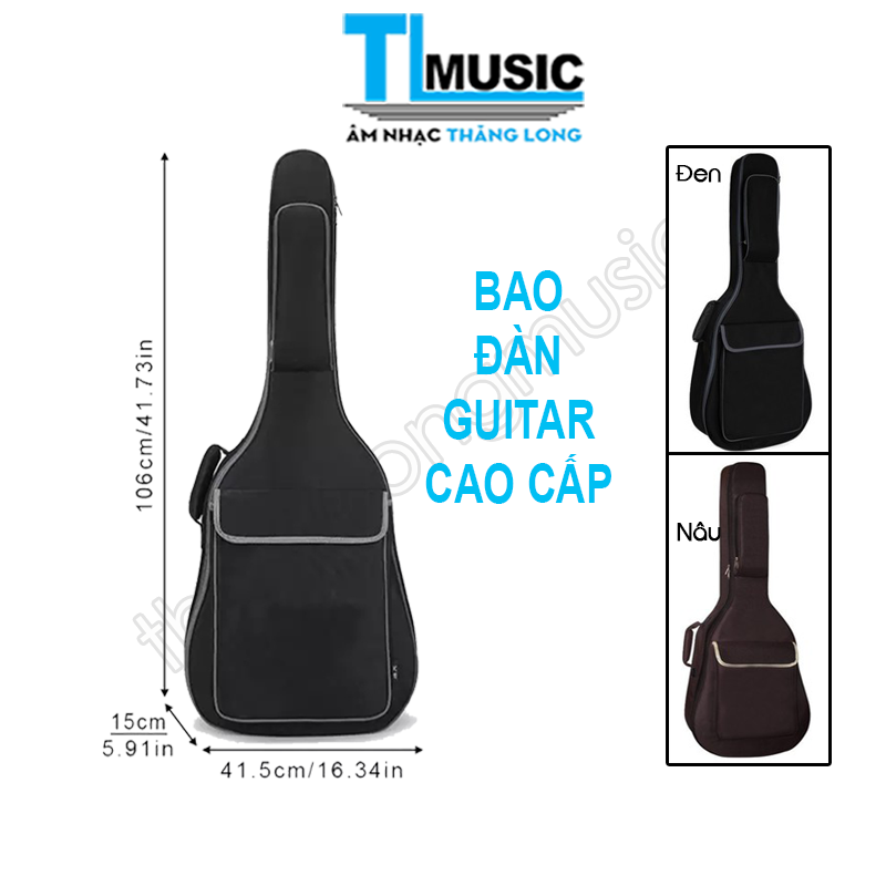Bao Đàn Guitar Vải Dù 3 Lớp Cao Cấp B3L02 Nhiều Ngăn Tiện Lợi Phù Hợp Cho Guitar Thùng 41 Inch