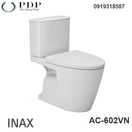 Bàn cầu 2 khối Inax, bồn cầu Inax 2 khối AC-602VN hàng chính hãng Inax 100%