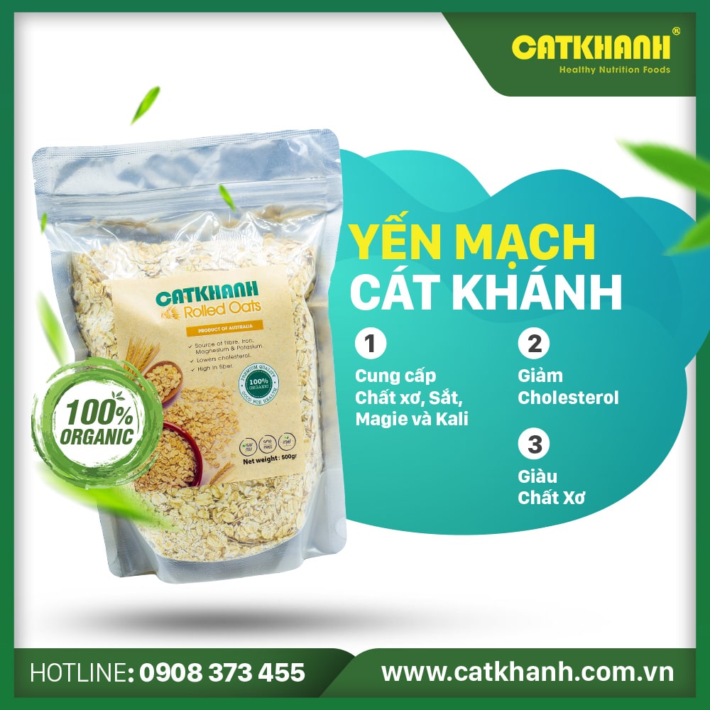 [HCM]Yến mạch Organic Cát Khánh 500gr
