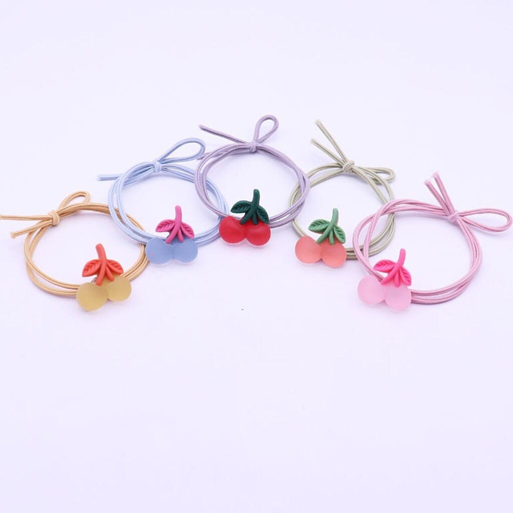 Dây cột tóc nữ hình trái cherry trong suốt, buộc tóc bé gái siêu cute