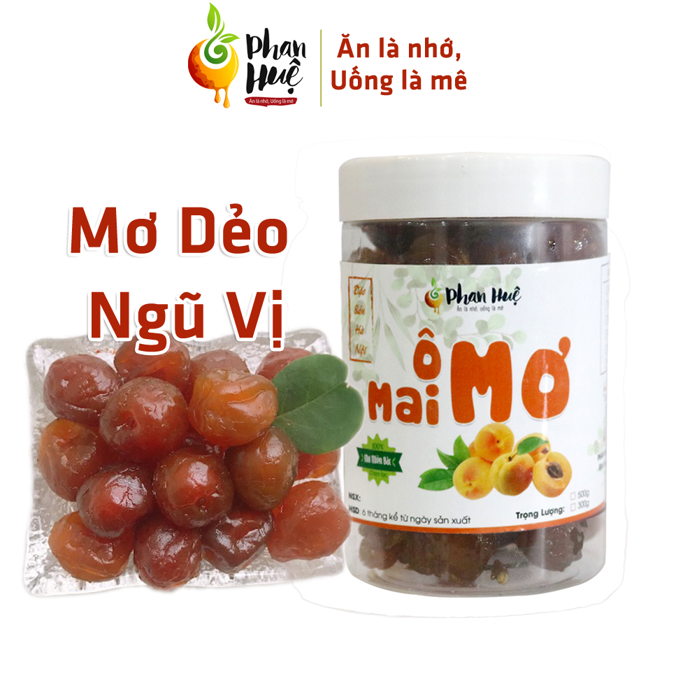 Ô mai xí muội Mơ Dẻo Ngũ Vị Hà Nội Phan Huệ hộp 500gr. Mơ Tươi Miền Bắc Chọn Lọc. Vị chua, cay, mặn, ngọt, dẻo ngon khó cưỡng Ăn là Nhớ. Đặc Sản Hà Nội