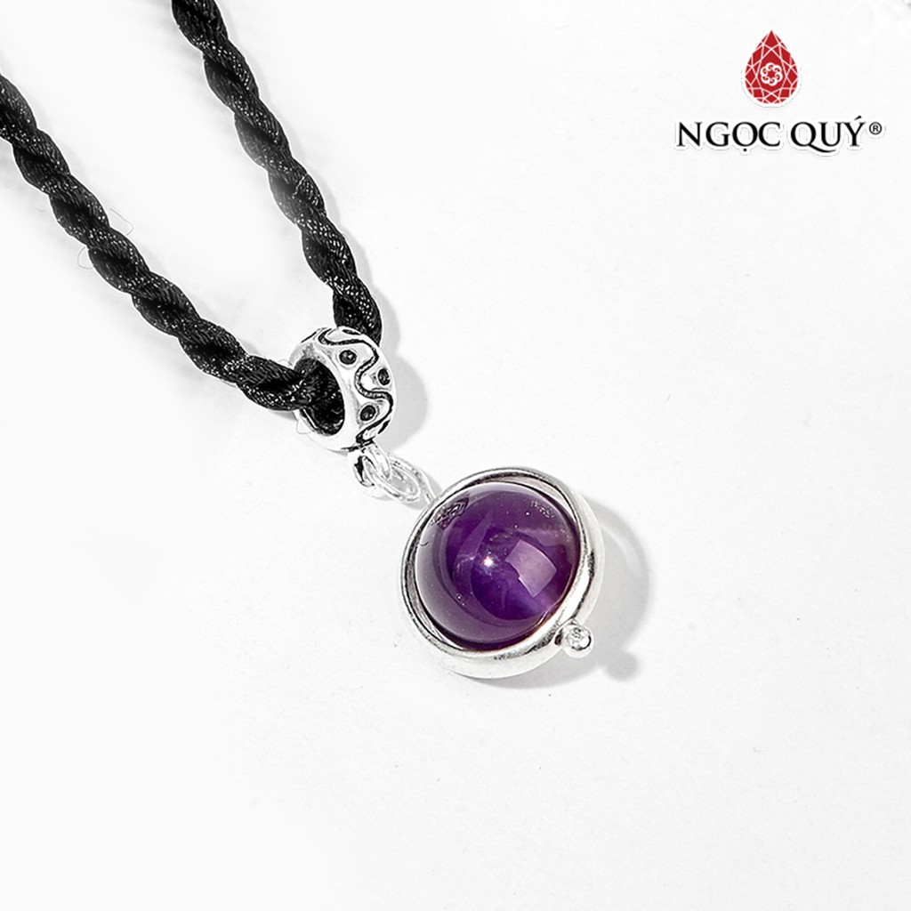 Mặt dây chuyền thạch anh tím phối bạc - ngọc quý