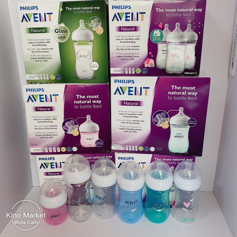 Bình sữa Philips Avent Natural 125ml/ 260ml tách set, chính hãng, đủ màu