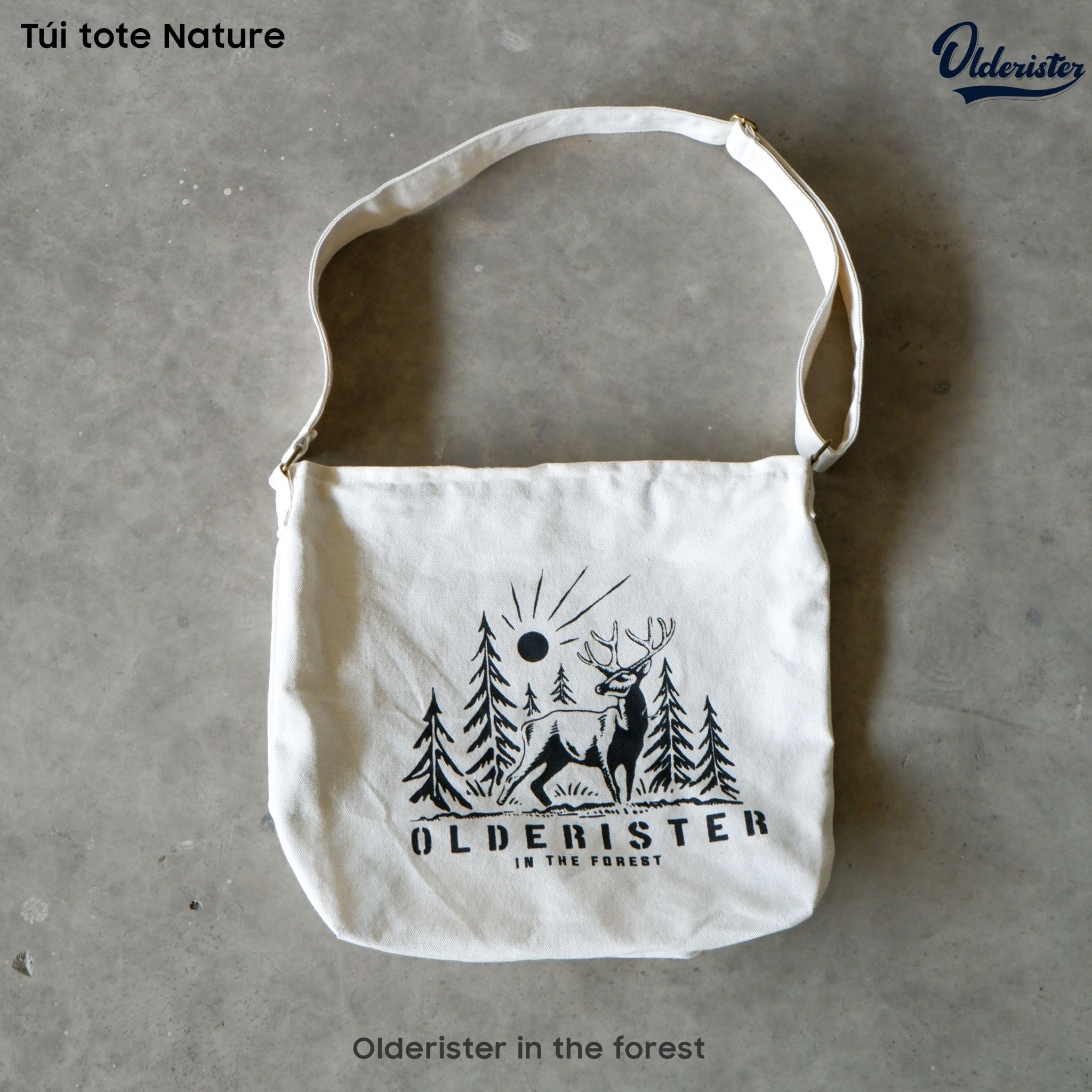 Túi Tote đeo chéo canvas Nature - Olderister