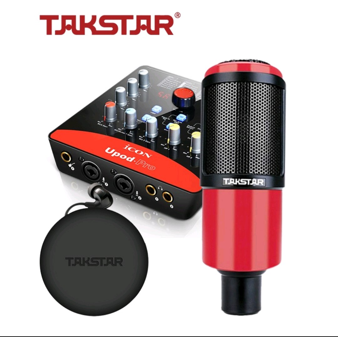 Bộ Mic Livestream Hát Karaoke Đầy Đủ Sound Card Icon Upod Pro, Mic Takstar PC-K320, Tai nghe Takstar TS-2260 & Phụ Kiện
