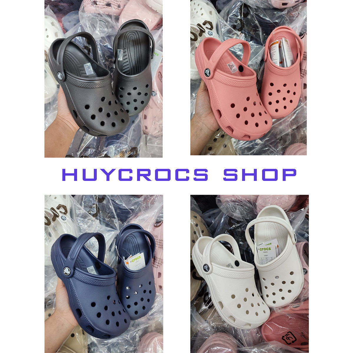 Sục CROCS CLASSIC nhiều màu, dép suc nam nữ, sục nhựa nguyên khối siêu bền, đi mưa thoải mái