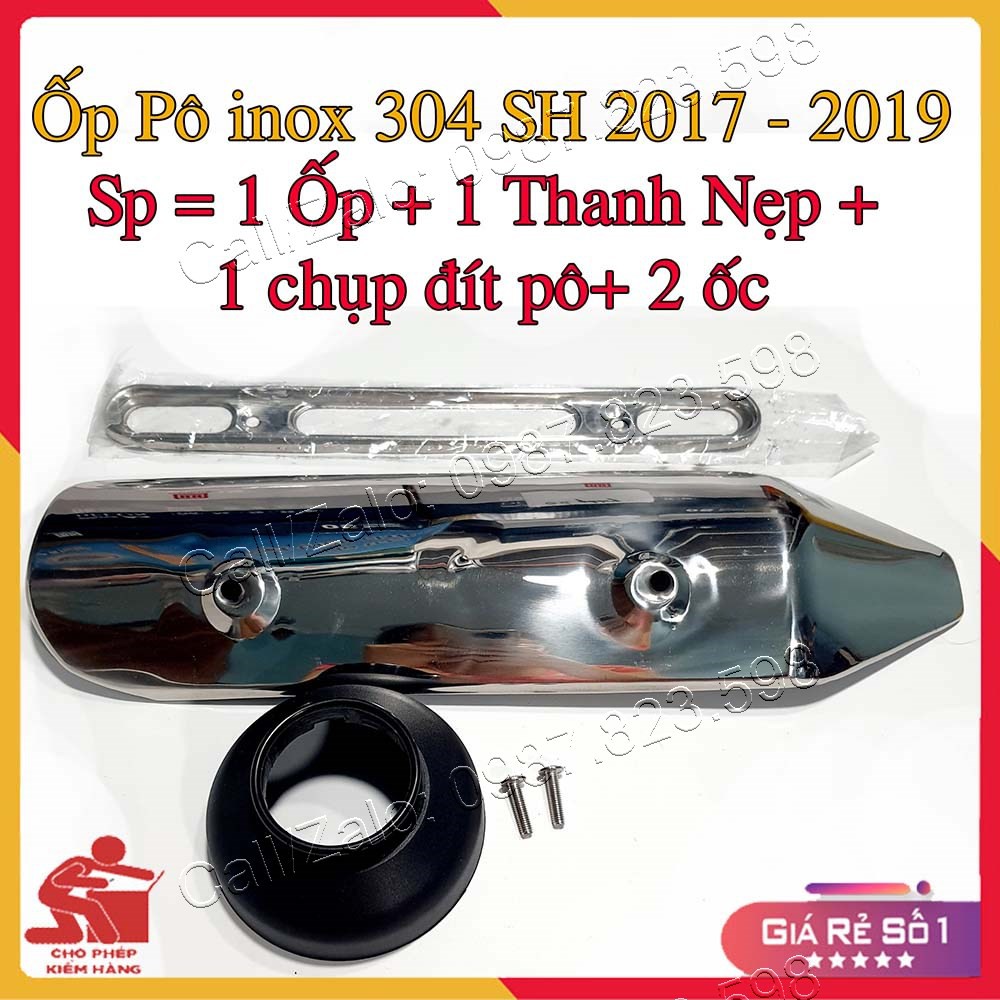 Ốp pô gắn sh 2017, 2018, 2019 , ốp pô sh 2017 - 2019 chất liệu inox 304