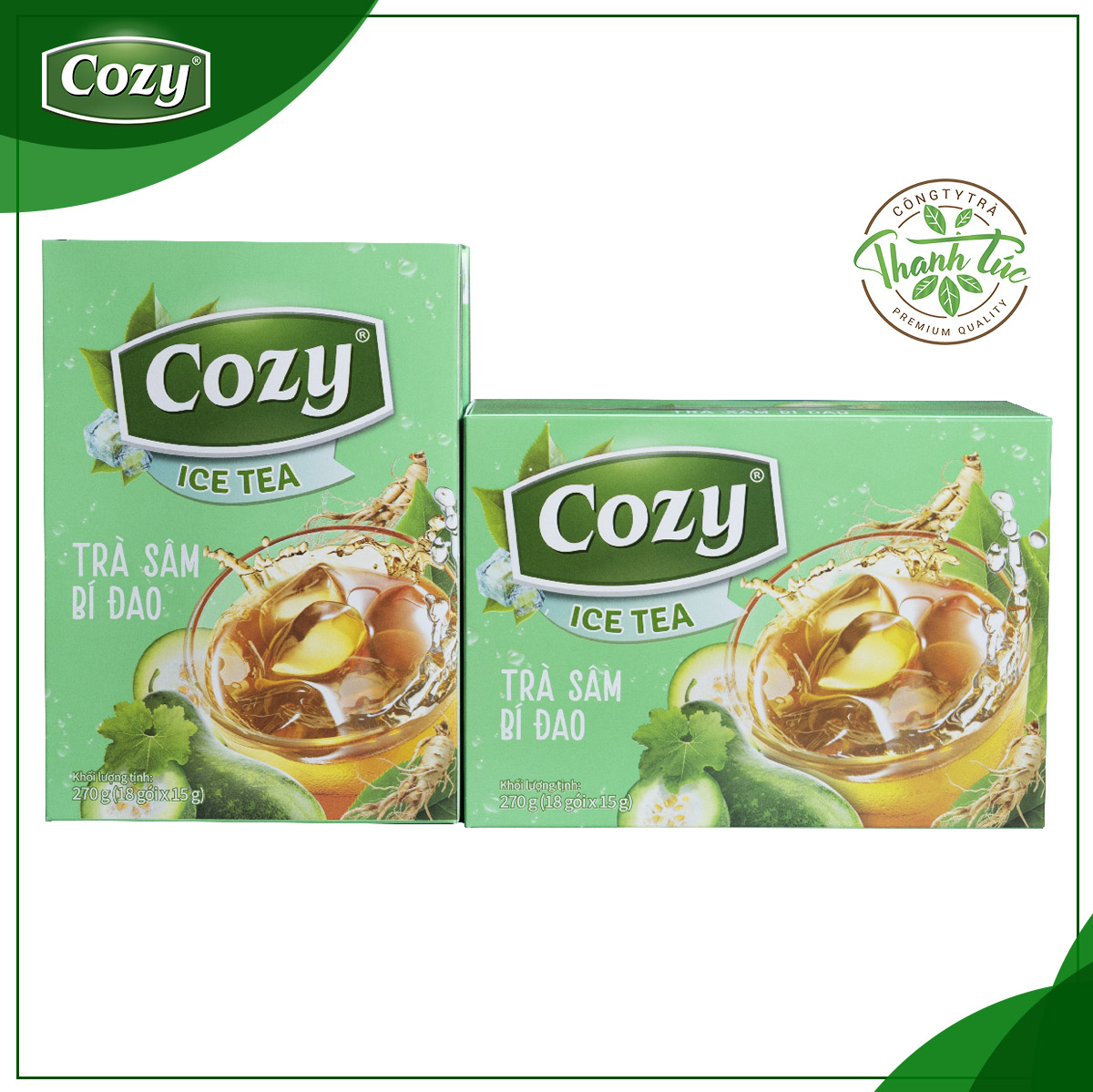 Trà hòa tan cozy bí đao hộp 18 gói