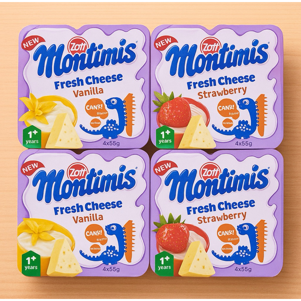 Phô mai tươi Zott Montinis chuẩn Đức ( Vỉ 4 hủ x 55g)