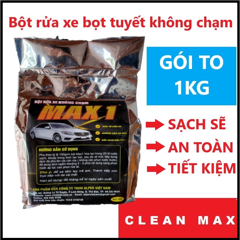 Bột rửa xe bọt tuyết không chạm 1kg max1