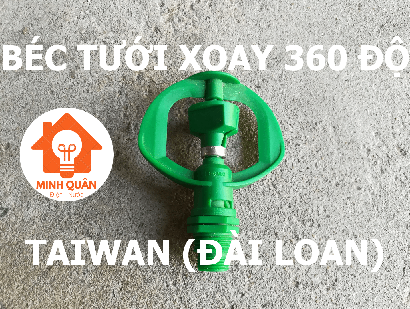 Combo 10 béc tưới cây phun mưa xanh lá, xoay 360 độ chân ren 21 bán kính tưới rộng 5m - bb902 taiwan