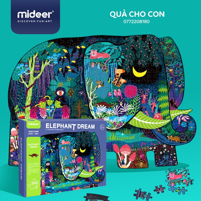 MIDEER - Bộ Xếp Hình (Puzzle) 280 Miếng Ghép Elephant Dream - Bookidvn