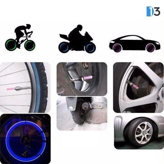 Bộ 2 đèn led gắn van bánh xe máy ô tô hap007991702