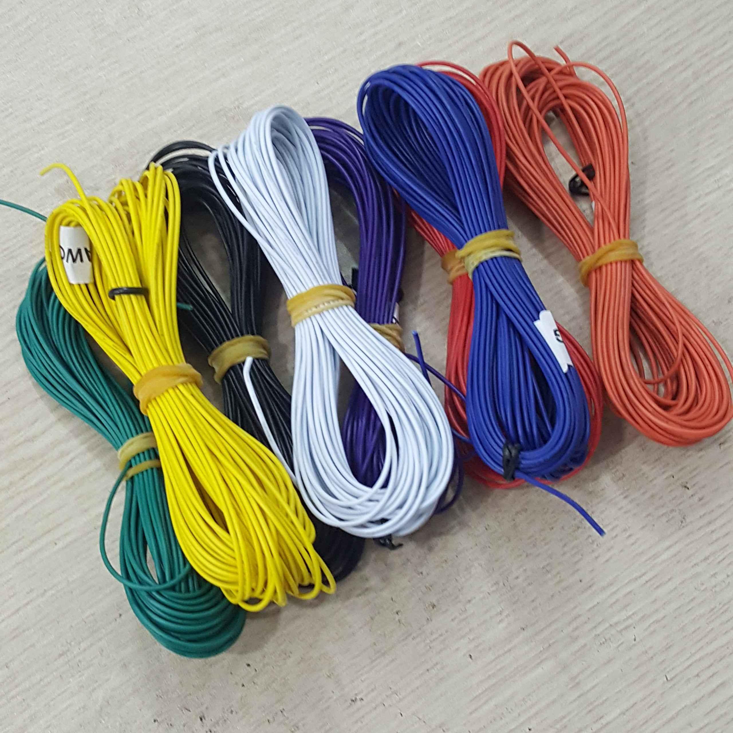 Dây cáp 24AWG tùy chọn màu(10 mét 1 cuộn)