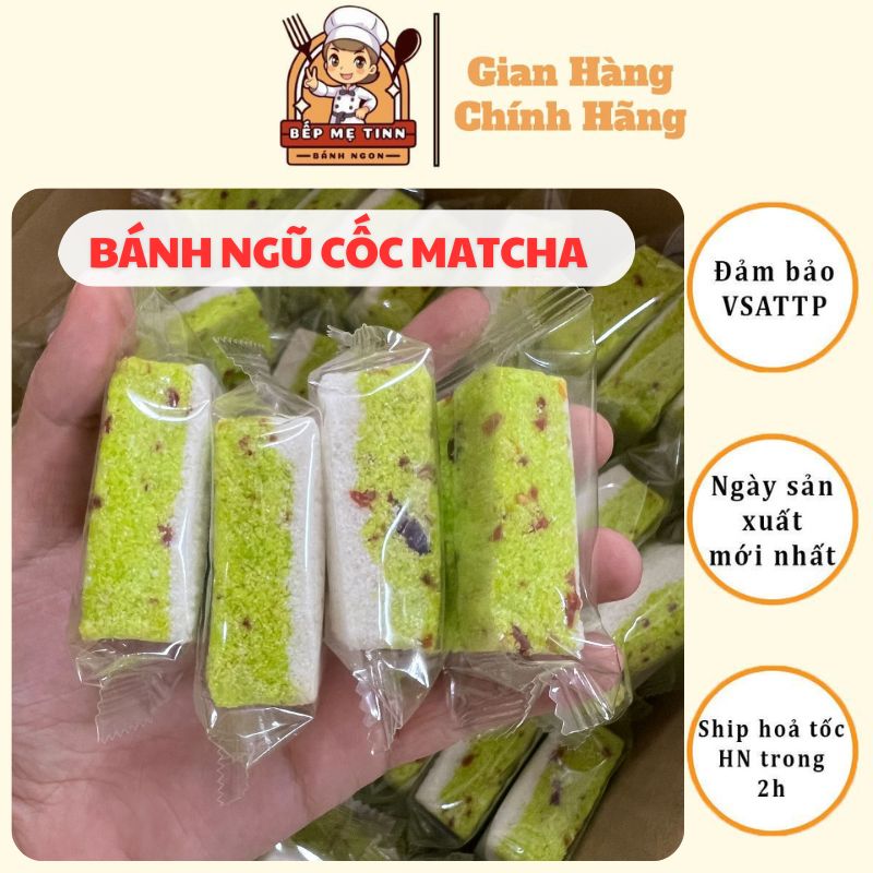  Bánh Ngũ Cốc Matcha Không Đường Mềm Dẻo Thơm Ngon Hương Vị Tự Nhiên 