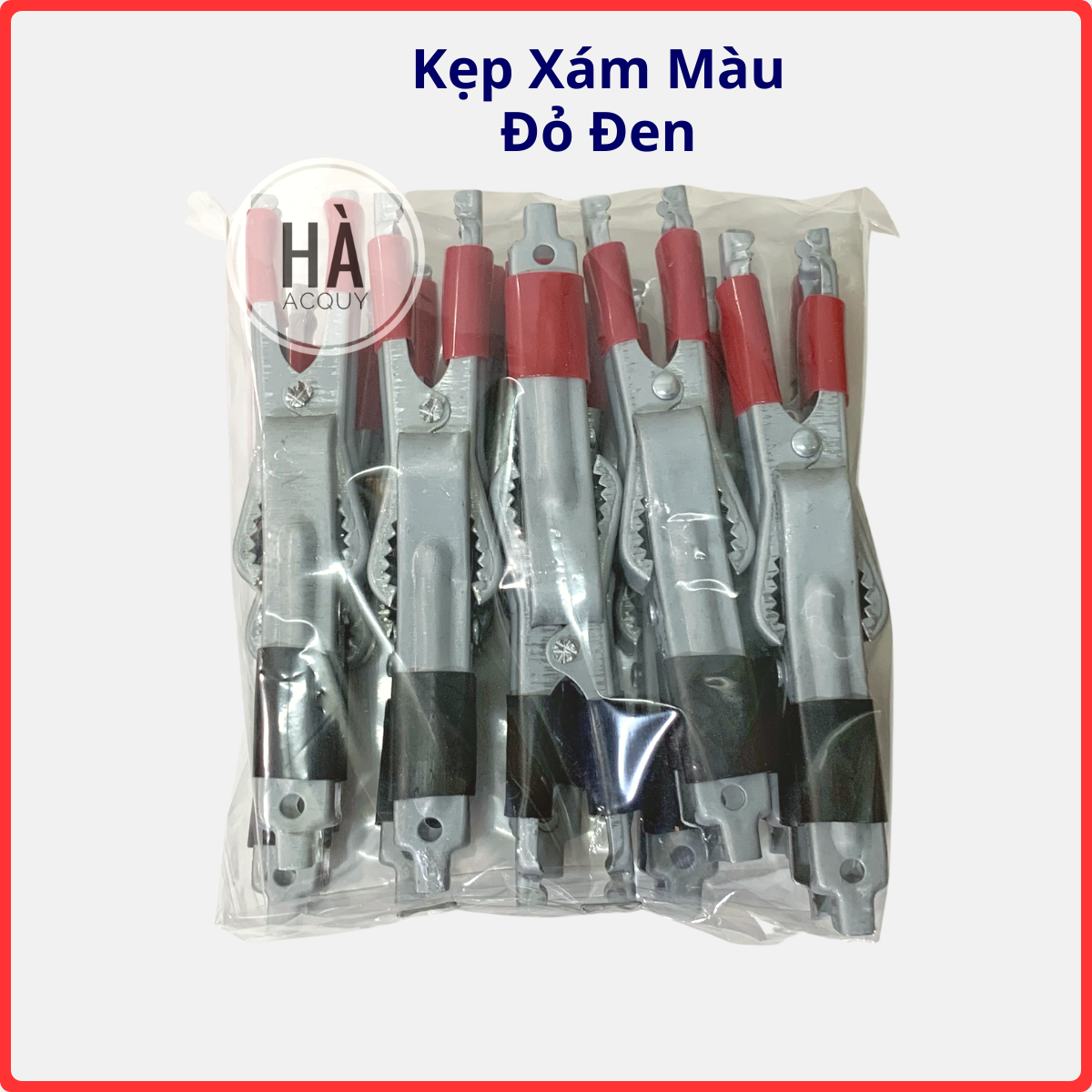 Kẹp Ắc Quy Cá Sấu Xám Màu Đỏ Đen 30A - 10 cặp