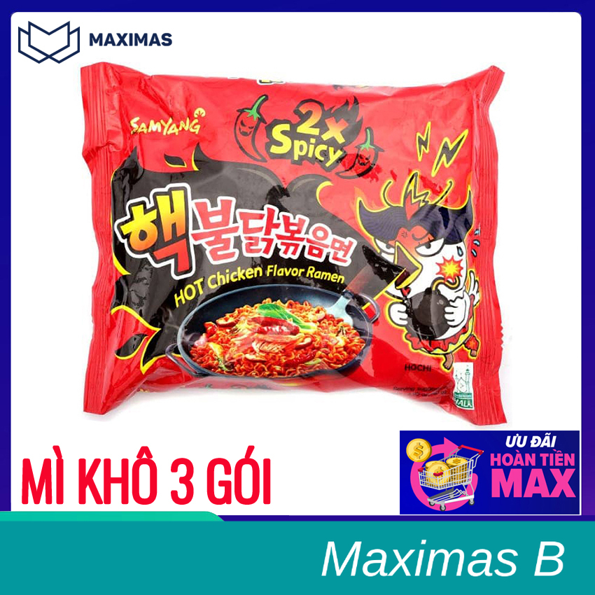 Sale 6.6 Mì cay Samyang x2 gói 140g COMBO 3 GÓI M07 Shop Maximas B