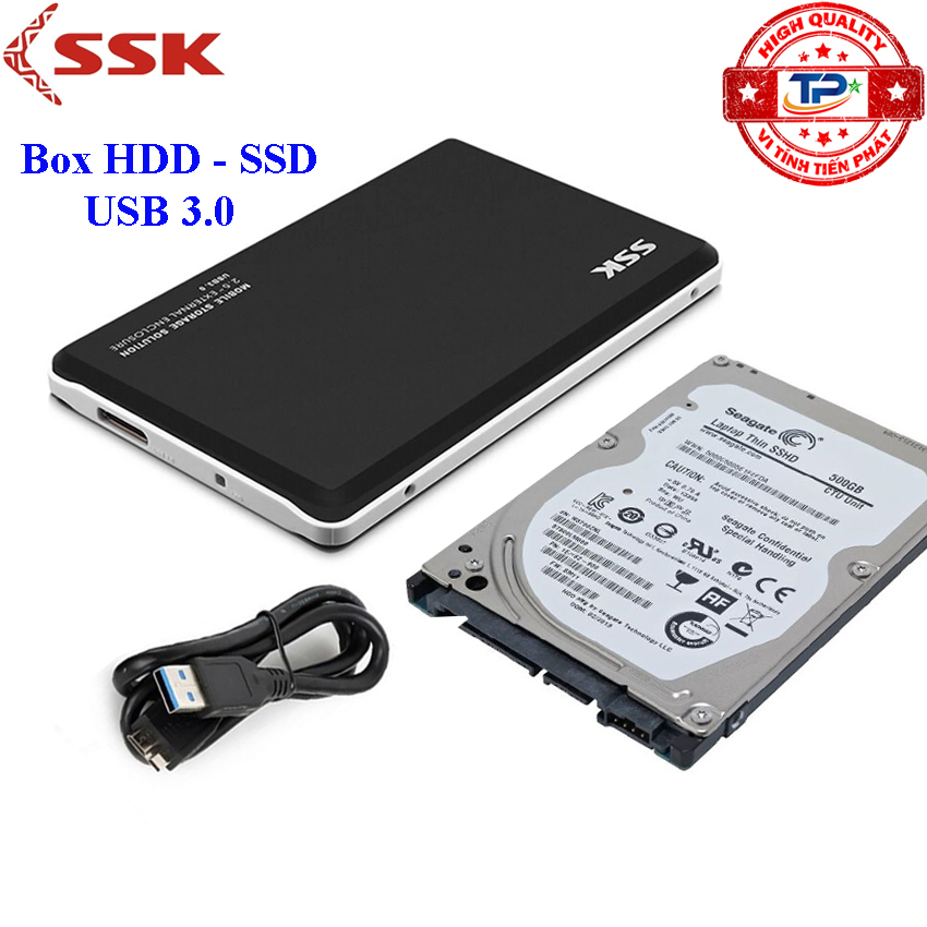 Hộp đựng ổ cứng hdd ssd box chuẩn kết nối usb 3.0 ssk he-v300 2.5 inch