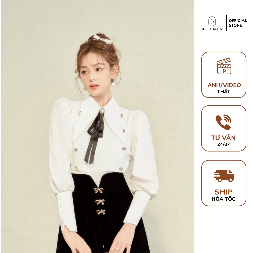 Áo sơ mi cổ đức cách điệu kate shirt