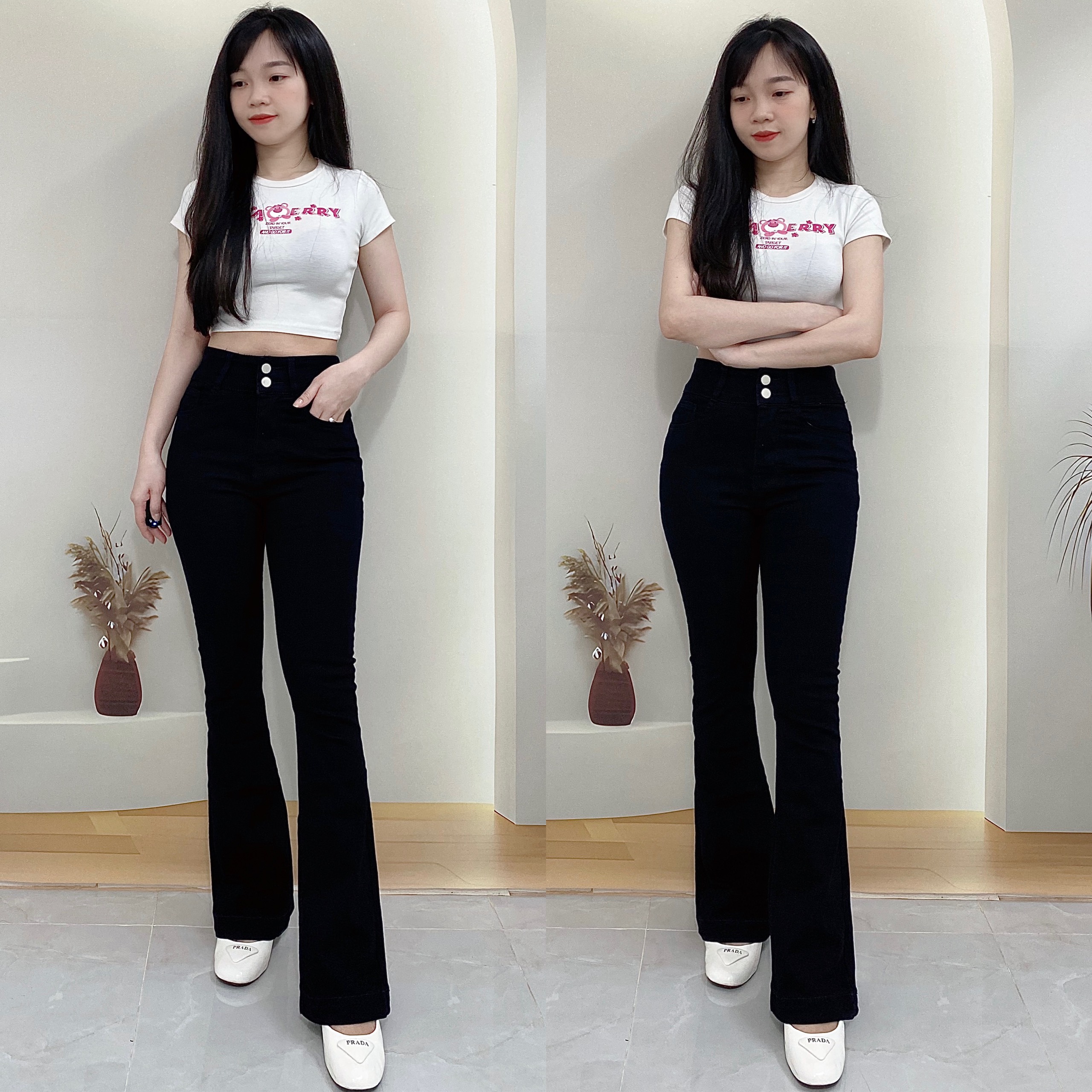 Quần jean nữ ôm loe co giãn 4 chiều, có size từ 27 đến 33 - j05d