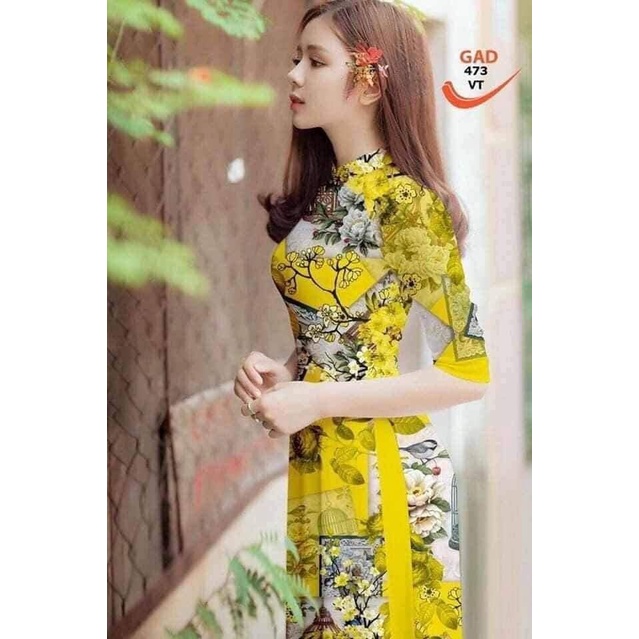 Các mẫu áo dài in 3D hoa văn sang trọng phù hợp tuổi trung niên - Áo Dài Đan Linh