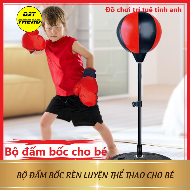 Bộ đấm bốc cho trẻ em siêu đẹp, bộ boxing có găng tay, trụ đỡ, giá đỡ