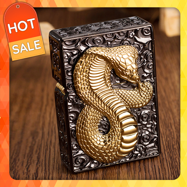 Hộp Quẹt Bật Lửa Xăng Đá Zorro 3D Hình Rắn Z91272 - Dùng Xăng Bấc Đá  Cao Cấp (KHÔNG CHỨA XĂNG GAS)