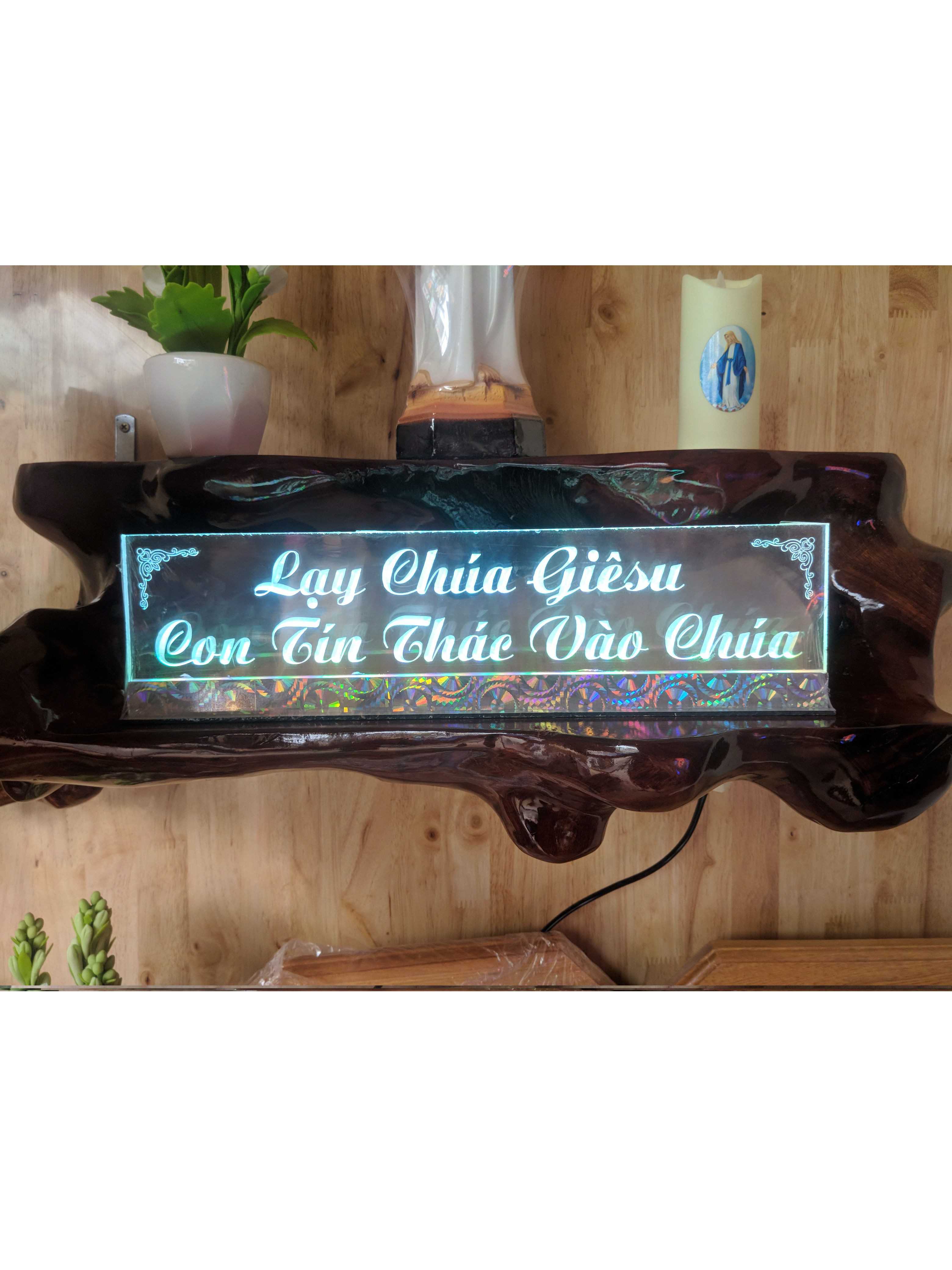 Chữ Mica Khắc 3D Led 7 Màu 40cm