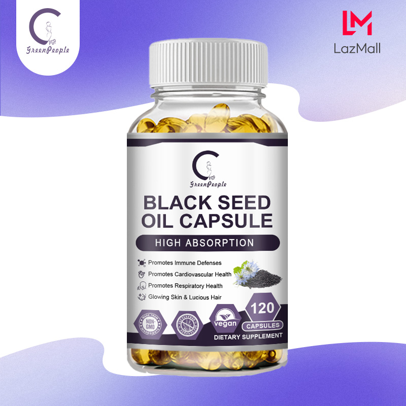 Viên nang dầu hạt đen GPGP GreenPeople, Nguồn Omega 3 6 9 ép lạnh, Siêu chống oxy hóa hỗ trợ miễn dịch, khớp, tiêu hóa, tóc & da