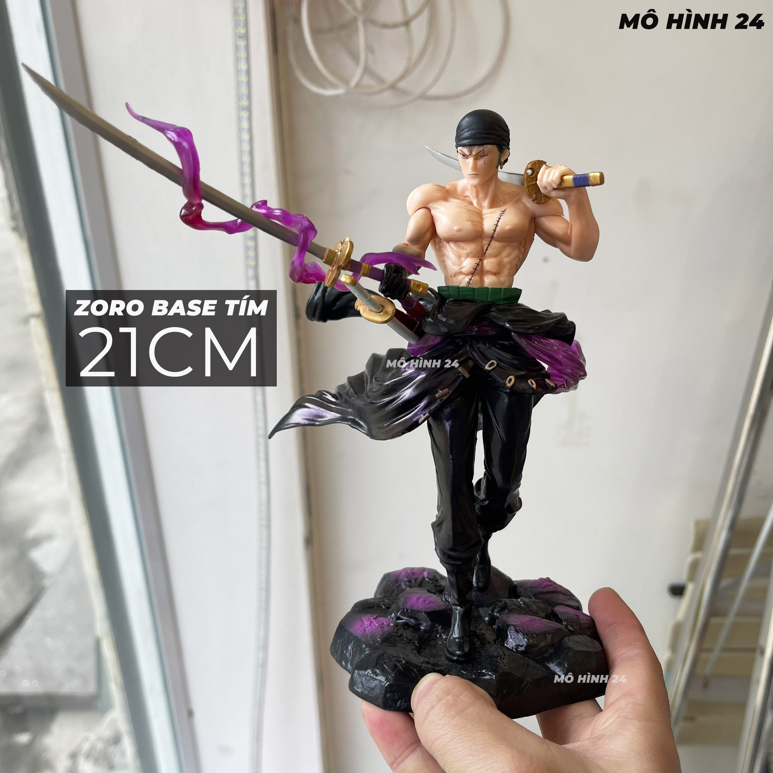 [21CM] Mô hình nhân vật Zoro Base Tím cầm enma có haki figure one piece roronoa zoro sakura mô hình giá xưởng 24group