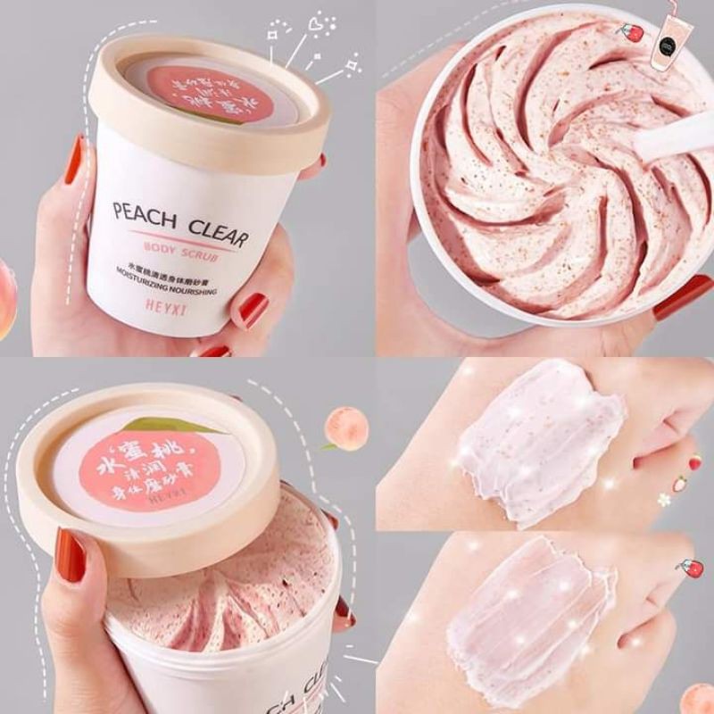 [HCM]Kem tẩy tế bào chết body trái đào Heyxi 200ml dưỡng ẩm làm trắng da - CAVALI