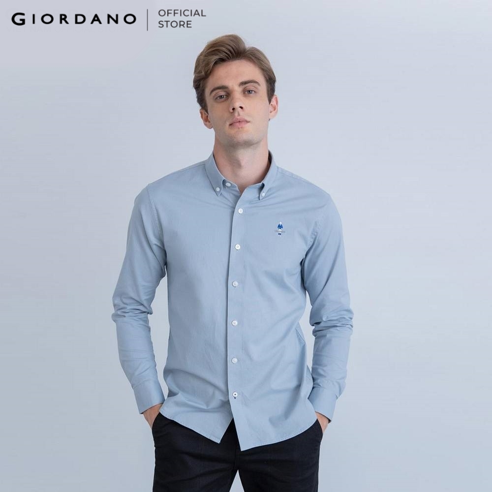 Áo Sơ Mi Nam Dài Tay Logo Classics Shirts Giordano 01044043