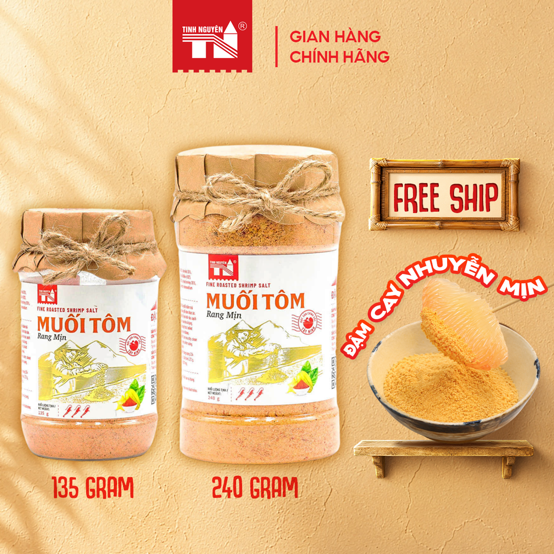 Muối Tôm Rang Mịn Tây Ninh Tinh Nguyên (135g, 240g)