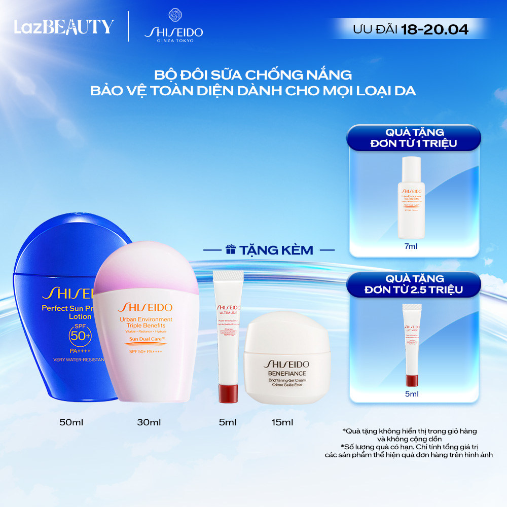 Combo Sữa chống nắng dưỡng da Perfect Sun Protector Lotion SPF50+ 50ml và Sữa Chống Nắng Dưỡng Da Urban Environment Triple Beauty Suncare Emulsion SPF50+ PA++++ 30ml