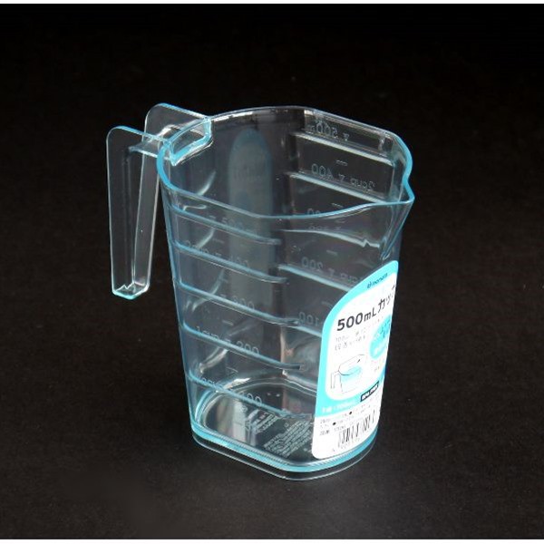 Cốc đong chia vạch 500ml trong suốt Inomata xuất xứ Nhật Bản chất liệu nhựa PS cao cấp sạch và bền