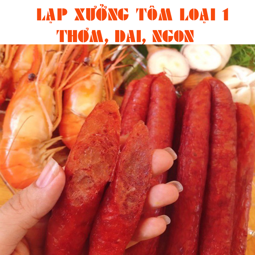 Lạp xưởng minh trang, lạp xưởng mai quế lộ vissan - lạp xưởng tôm loại 1 , thơm, dai, ngon - 80% tôm, cam kết atvs thực phẩm - 1kg, 500gr, 100gr