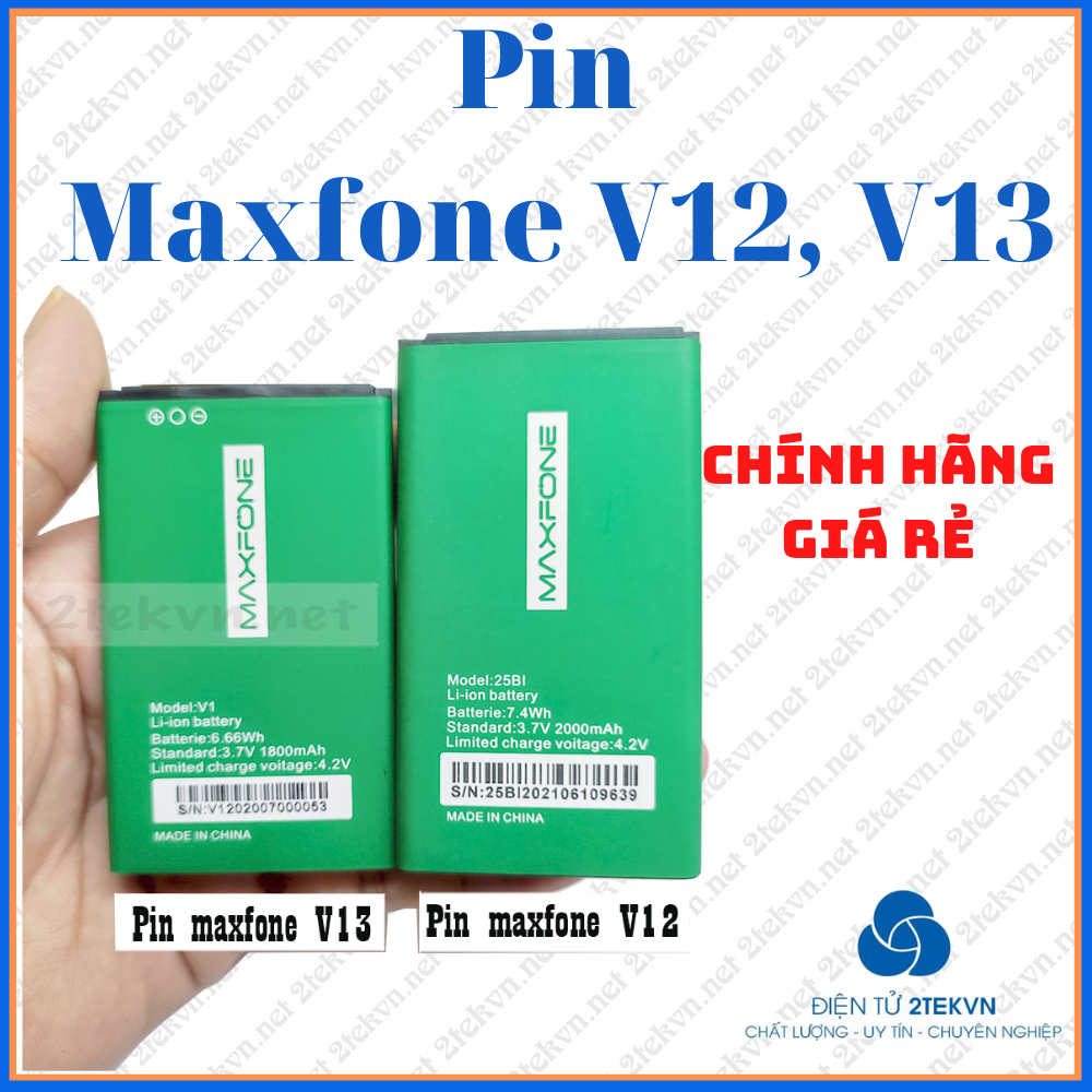 Pin cho điện thoại 4 sim Maxfone V12 và Maxfone V13 Chính hãng
