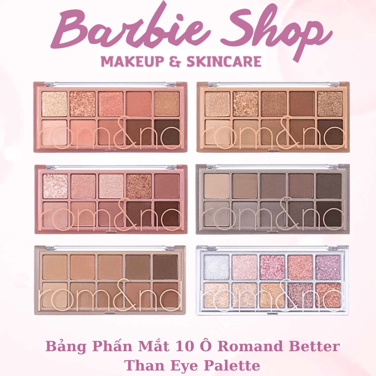 Bảng phấn mắt 10 ô romand better than eye palette - nhũ - phấn