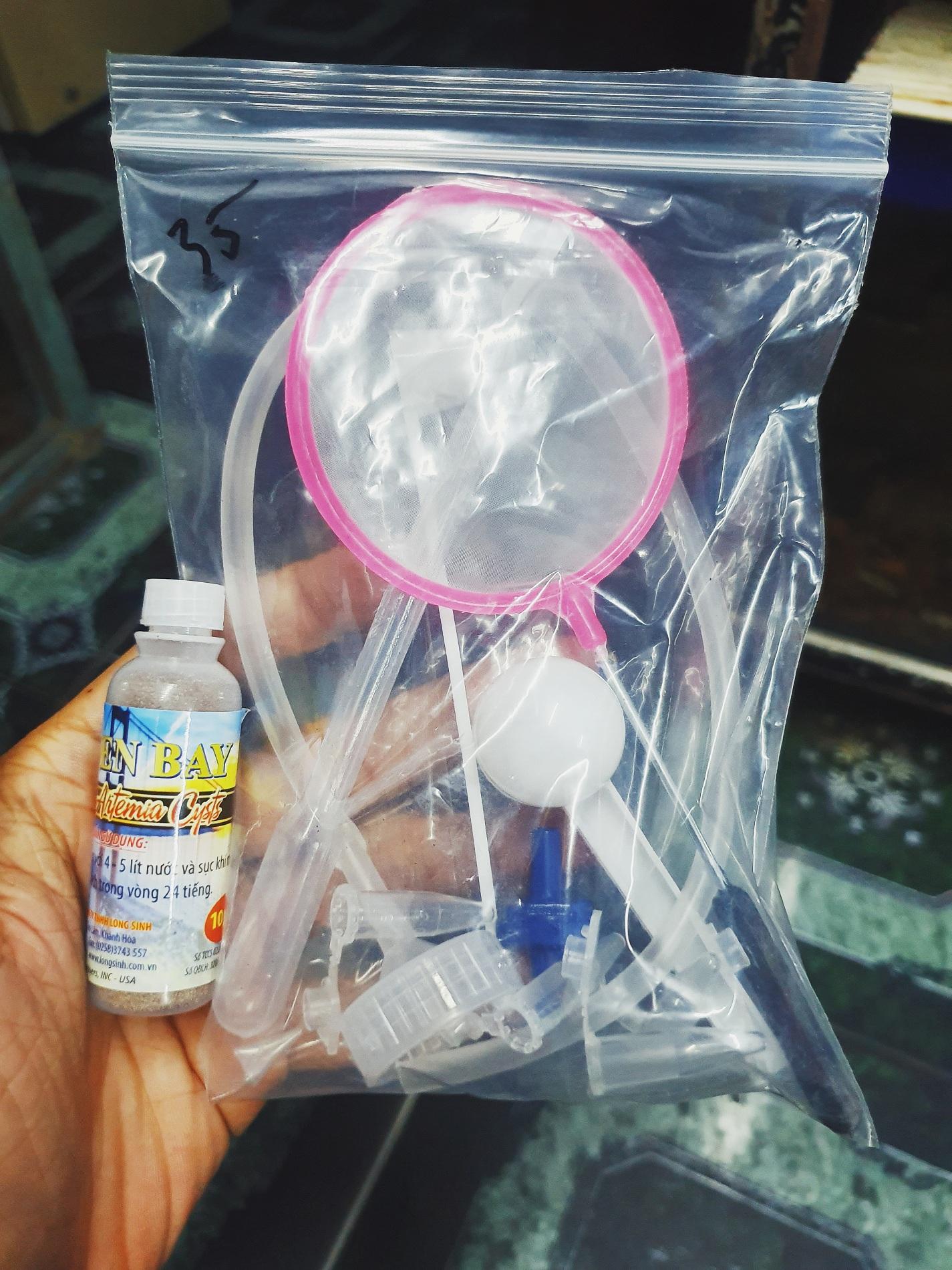 "hoàn tiền đến 10%" combo bộ ấp và 10g artemia ấp mỹ cho cá
